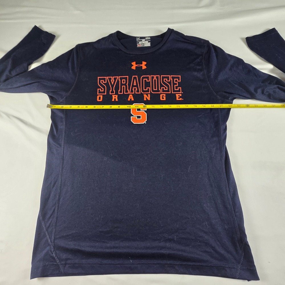 Under Armour Syracuse Orange Long Sleeve Shirt Men's Large HeatGear Navy‎ NCAA - Picture 6 of 9